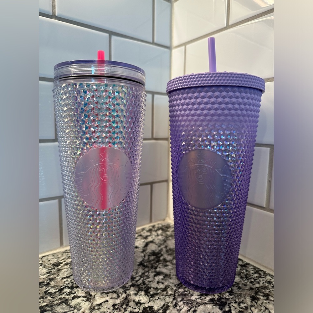 Bundle of Two Starbucks 24oz Studded  Tumbler Cups Like New Condition! ✨🩷